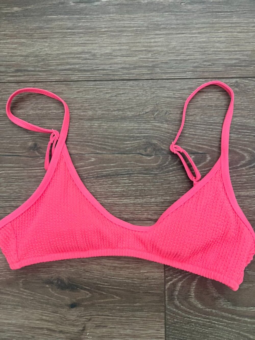 Aero Hot Pink Padded Adjustable Strap Bikini Top Size Small